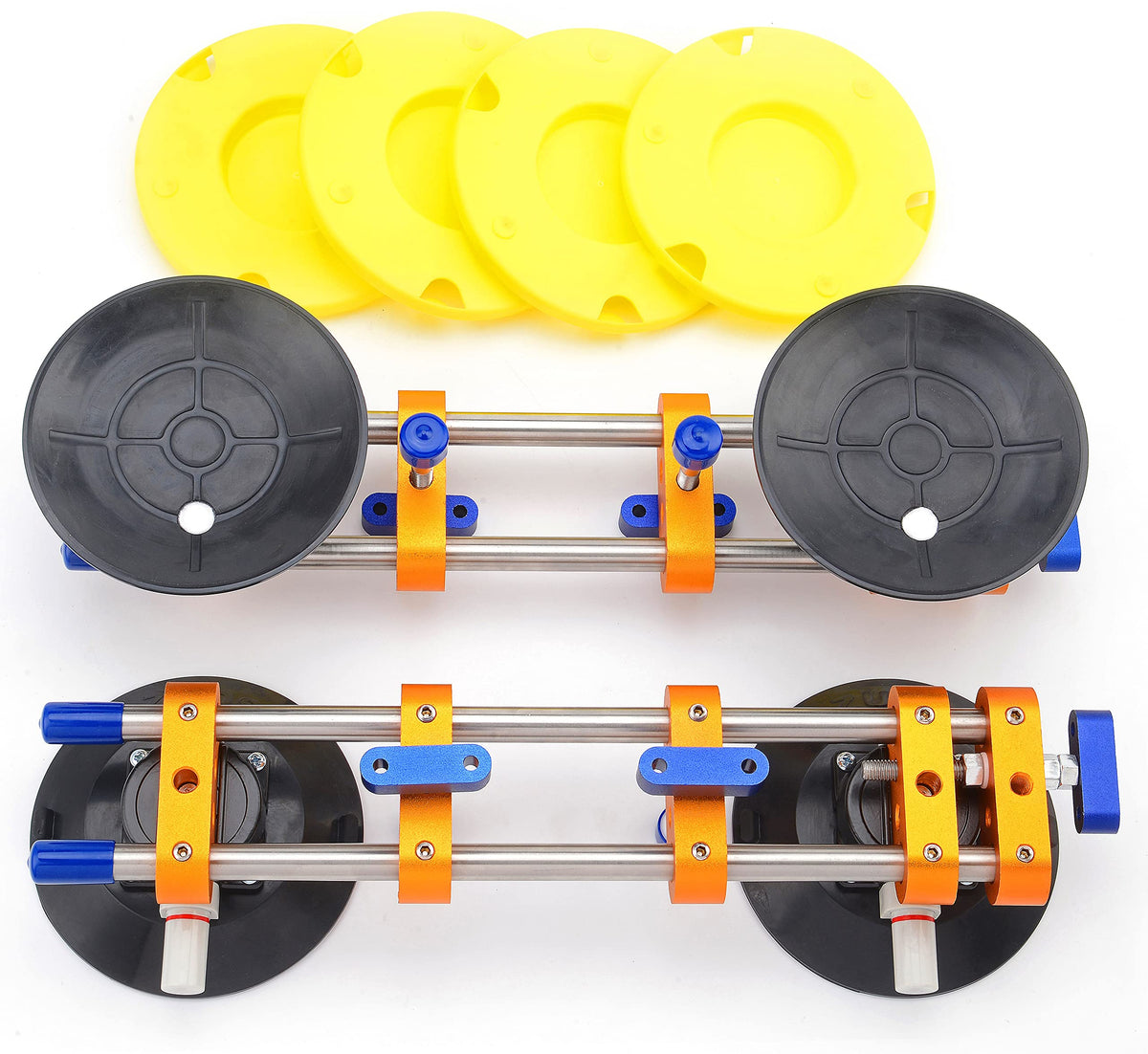 ZUOS Seamless seam Setter with 6" Suction Cups for Seam Joining & Leveling/Professional Countertop, granite, Stone, Marble Slab Installation. (double pole 2 PCS)