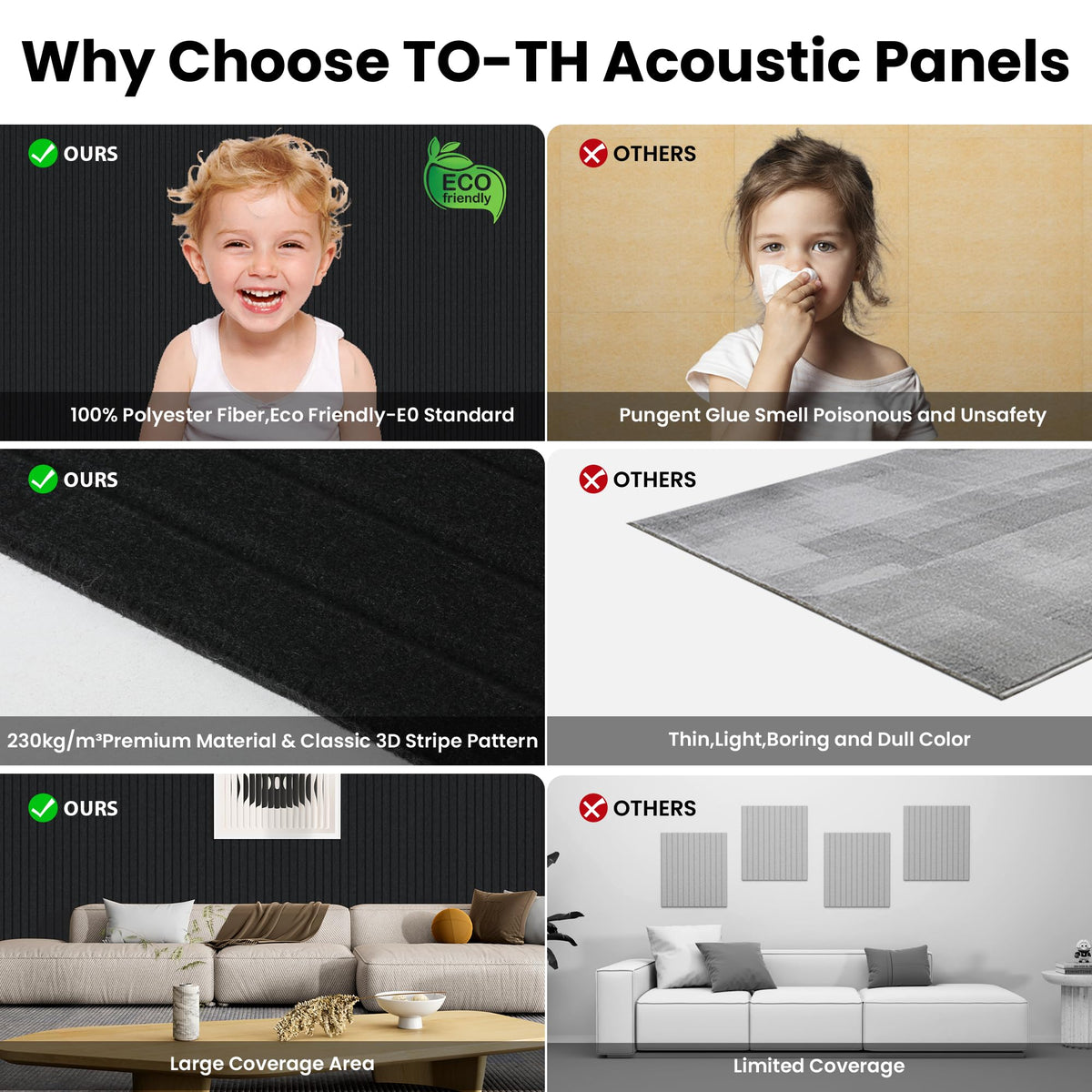 10 Pack Large Acoustic Panels,47.2 x 23.6 x 0.35 Inch Sound Proof Foam Panels for Walls,Premium Noise Dampening Panels,Sound Panels for Media Room, Office and Studio,Black