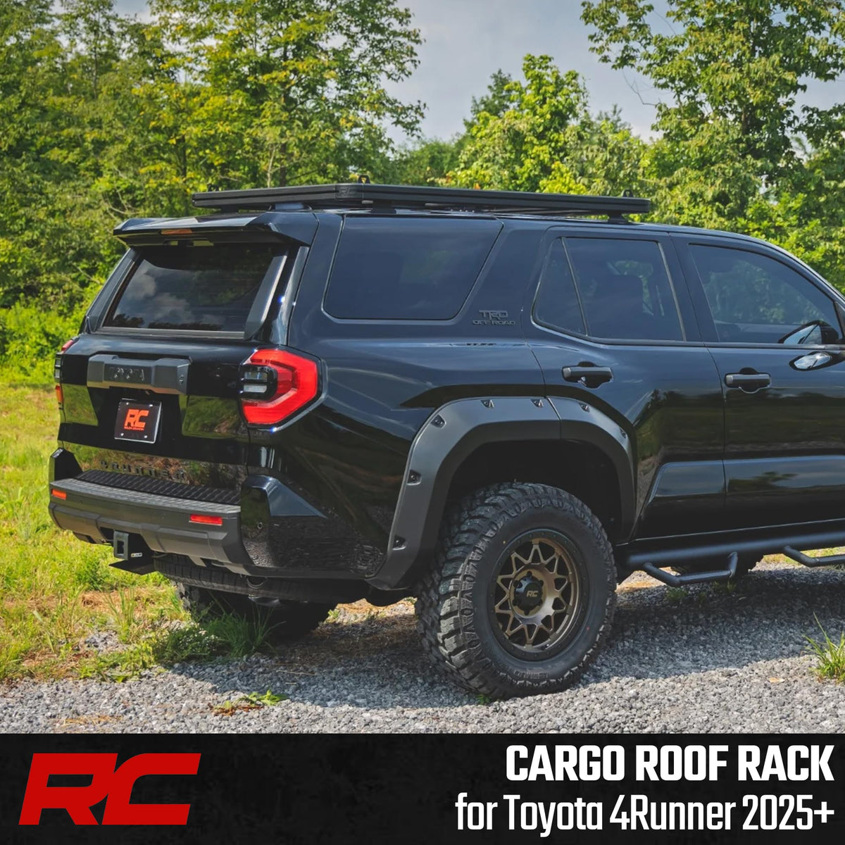 Rough Country Roof Rack System for Toyota 4Runner (2025-2026) - Aluminum Overland Cargo Carrier with T-Slot Mounting System, Adjustable Cross Bars