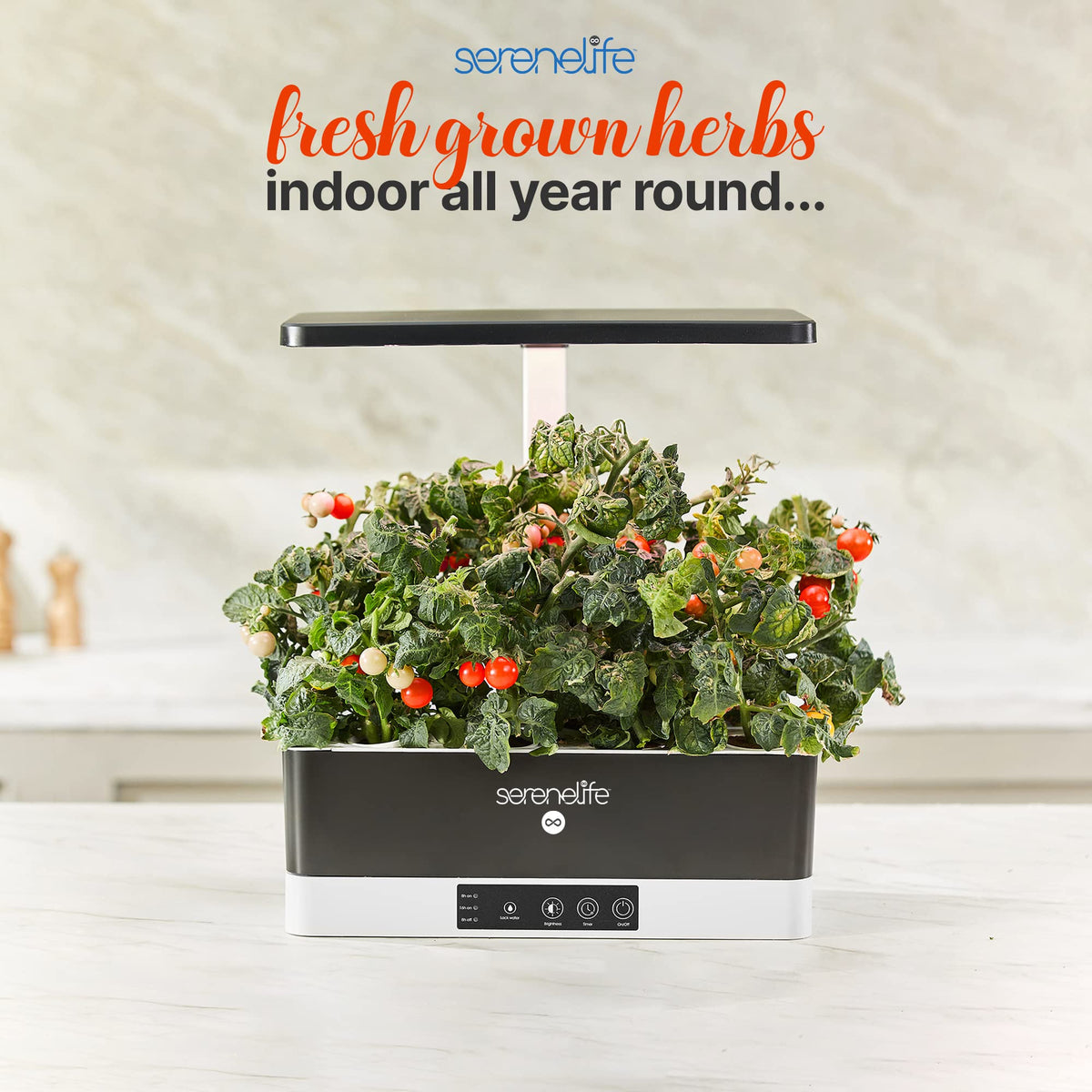 Hydroponic Herb Garden 11 Pods, Indoor Growing System,Smart Indoor Plant System w/Height Adjustable LED Grow Light (Black)