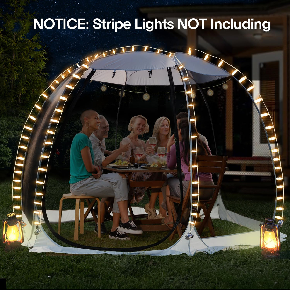 LEEDOR® Pop Up Screen House, 4-6 Person Outdoor Screen Tent, Camping Screen Room with Carry Bag, Screen Gazebo with Mosquito Netting, Instant Sun Shelter for Garden, Patio, Backyard 10'x10'