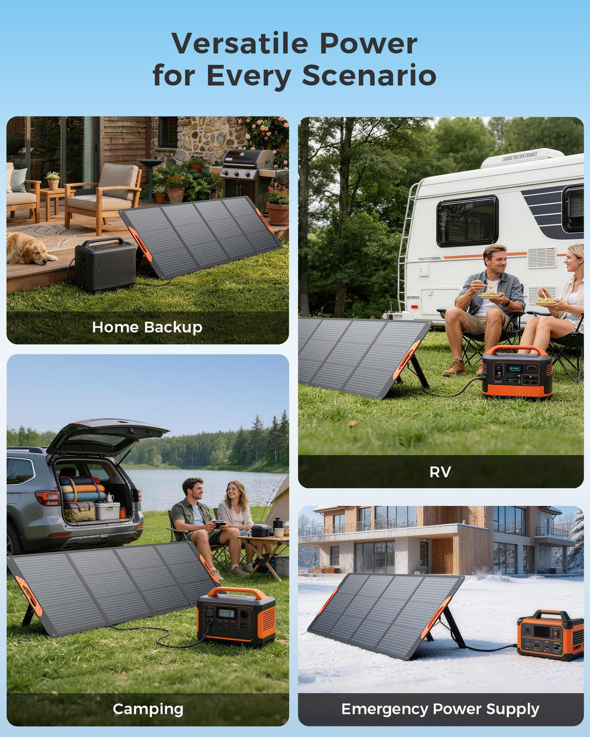 ZOUPW 200W Portable Solar Panel for Power Station,23.5% Efficiency Mono Foldable Solar Charger with 4 Kickstands for Jackery 1000 V2/Bluetti/EcoFlow/Anker,IP67 Waterproof for Camping RV Power Backup