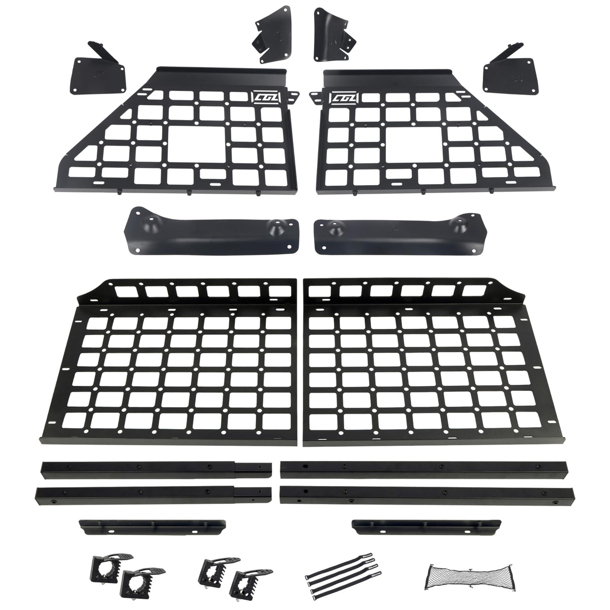 HIGH FLYING 2011-2019 for Ford Explorer Modular Storage Molle Panel System Trunk Shelf Interior Luggage Carrier Rack Trunk Organizer Aluminum (Panels+Shelf)