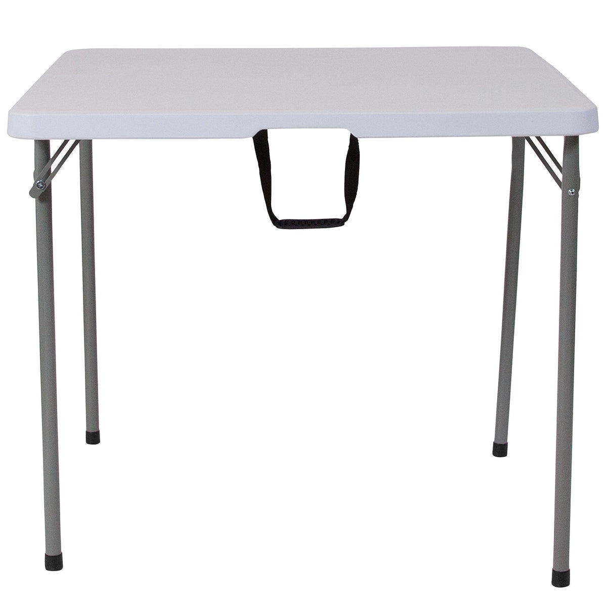 Flash Furniture Kathryn 2.79-Foot Square Bi-Fold Granite White Plastic Folding Table with Carrying Handle