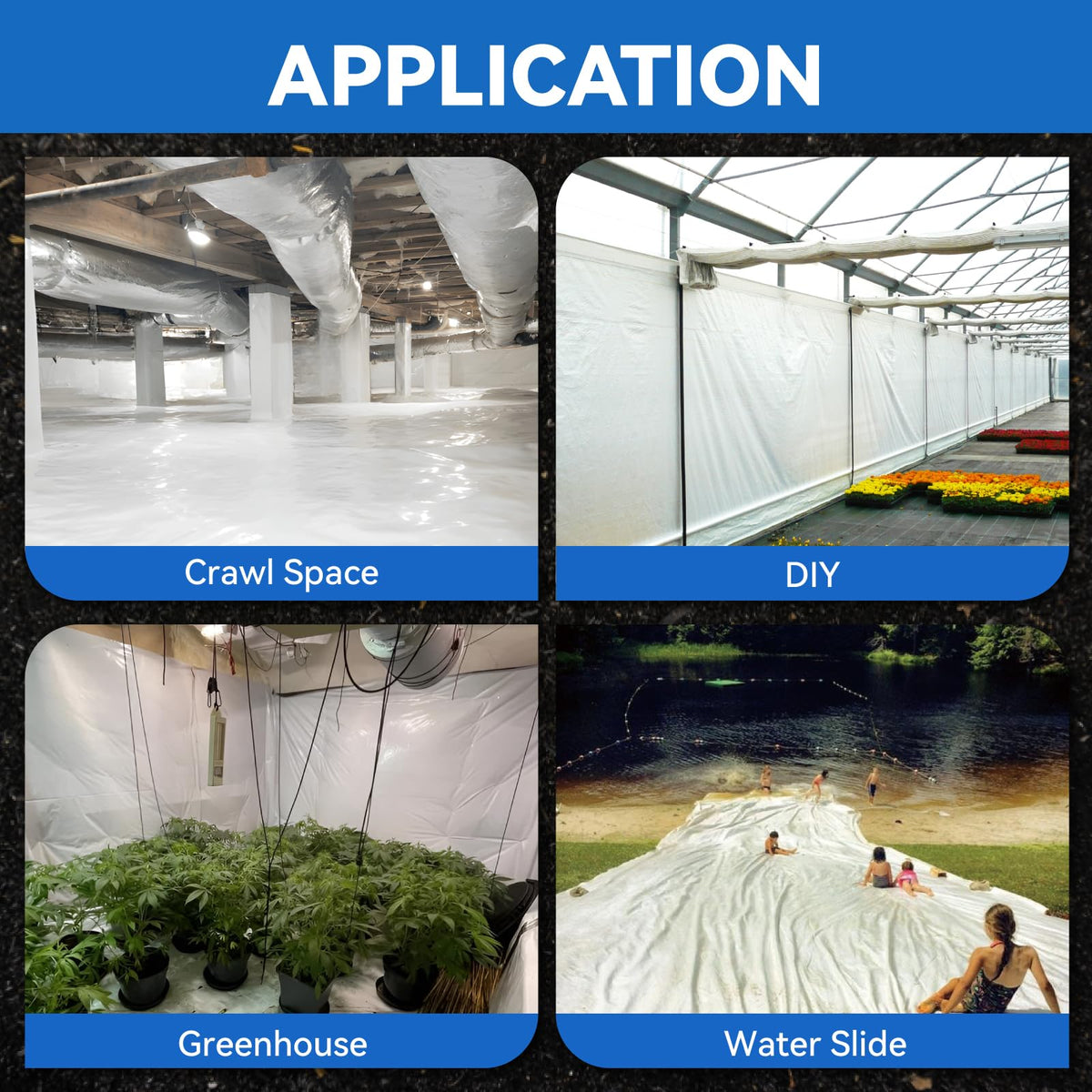 Spirecover Crawl Space Vapor Barrier - 14 Mil White Vapor Barrier, 10' x 100', Heavy Duty Polyethylene Film, Thick Plastic Sheeting, Plastic Drop Cloth Covering for Crawl Space, Basement