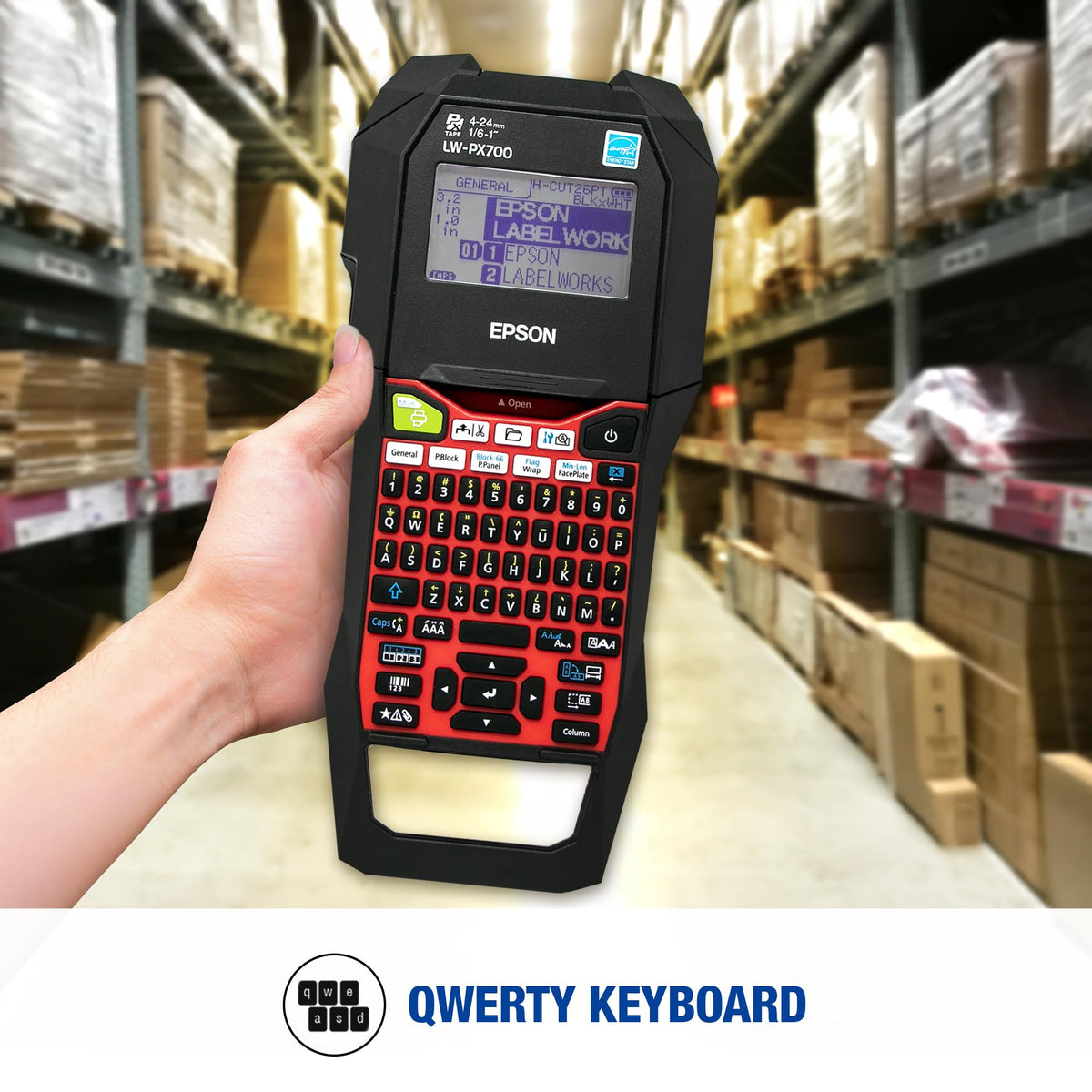 LABELWORKS Epson LW-PX700 Industrial Label Maker Kit - Compatible with Large Variety of Tape Types, Portable Handheld Label Printer