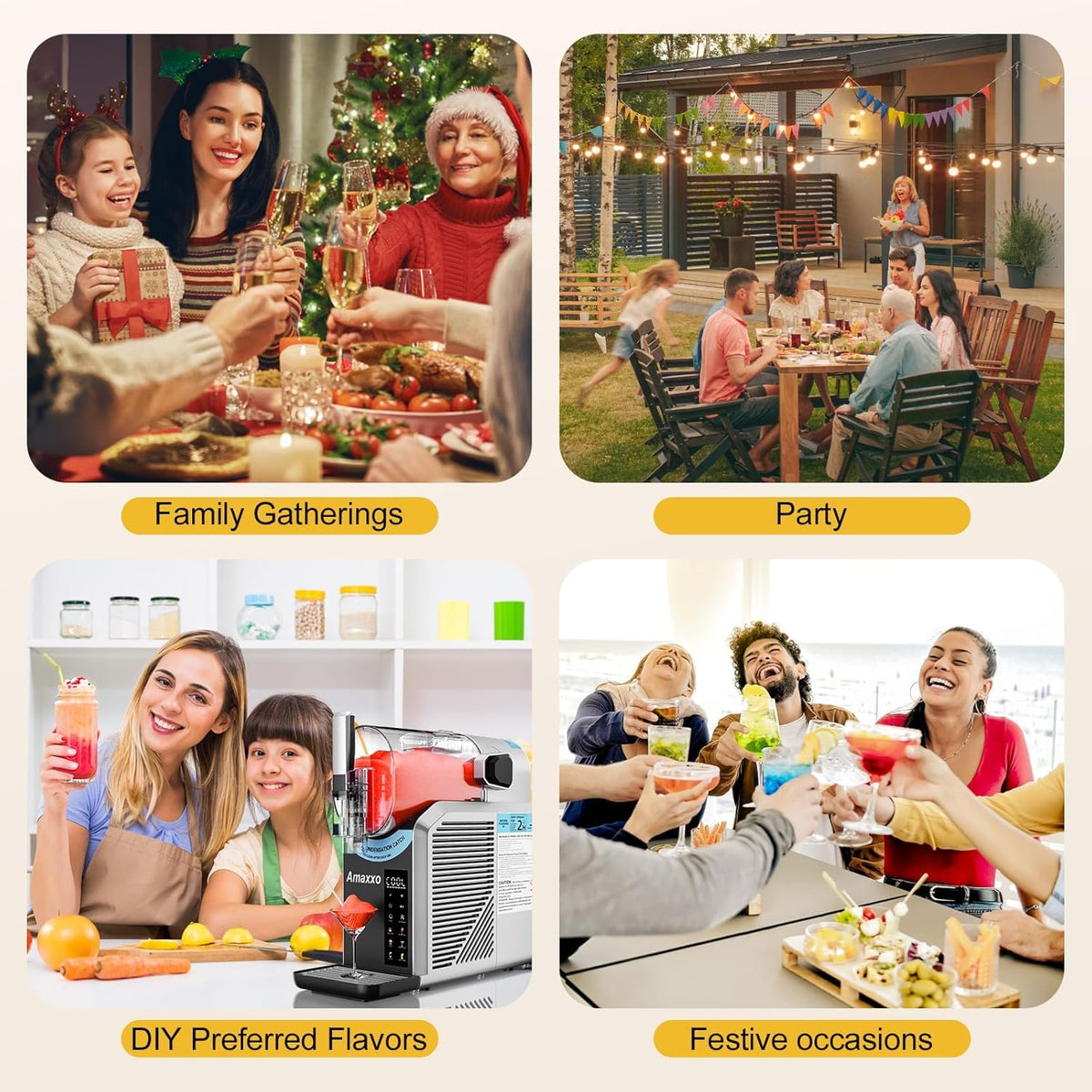 Slushie Machine for Home 15-60Mins - 88oz Slushy Machine Maker No Ice Needed Self Cleaning, Frozen Drink Machine, 7 Preset Programs for Margarita, Frappรฉs, Milkshakes, Soda, Fruit Juice Slushies