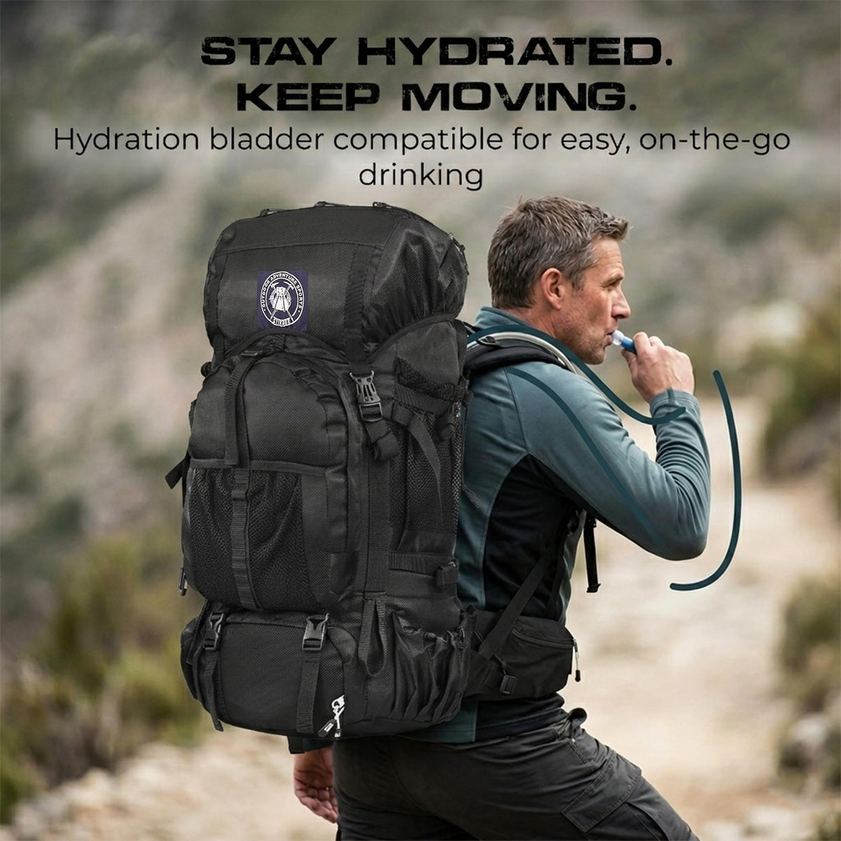Stikage Expedition 80L Internal Frame Hiking Backpack for Men and Women β Lightweight Waterproof Trekking & Camping Backpack with Rain Cover β Adjustable Back Length, Hydration Bladder Compatible