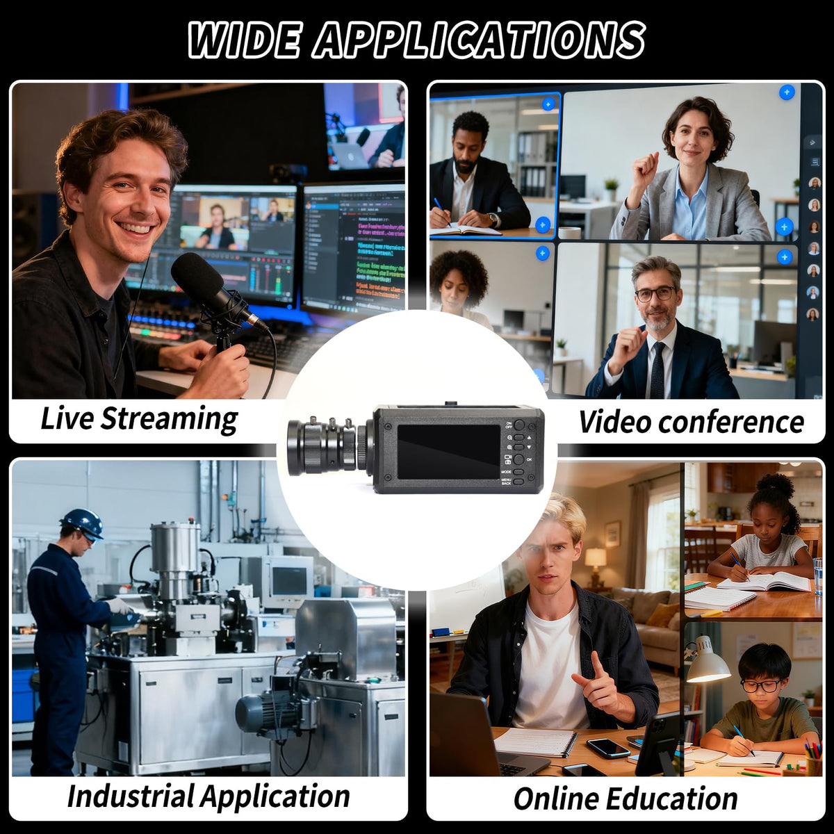 MOKOSE 4K Digital Camera 3" Screen 3840 * 2160/30FPS HDMI 1080P USB Webcam Support NP-F980 F970 F960 External Battery and 3.5MM Microphone with 5-12mm Manual Zoom Lens