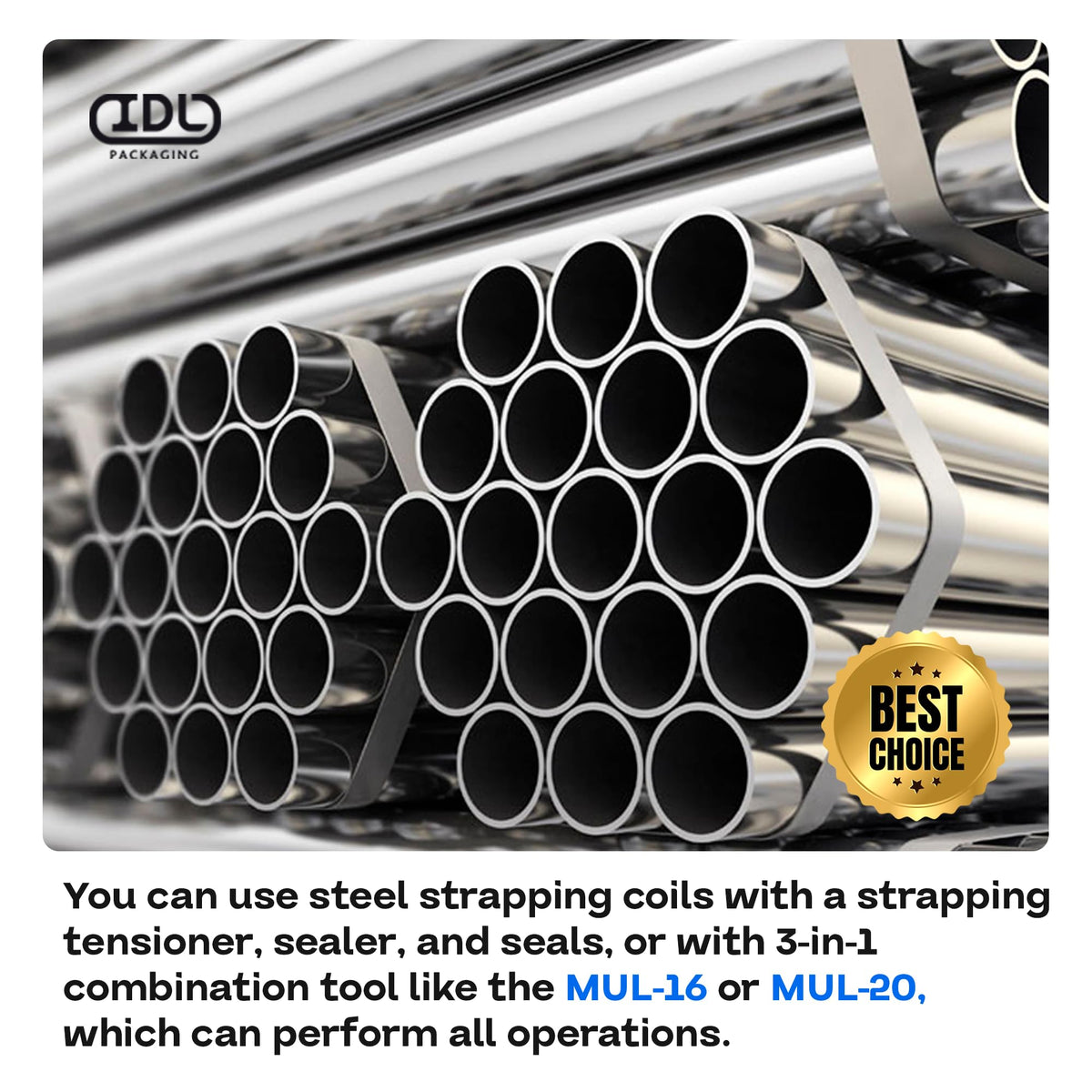 IDL Packaging 3/4" x .020" x 300' Steel Strapping Coil (1700 Lbs Break Strength) in Self-Dispensed Сardboard Box - Portable Strong Banding with Superior Cut-Resistance - Heavy Pallet Strapping
