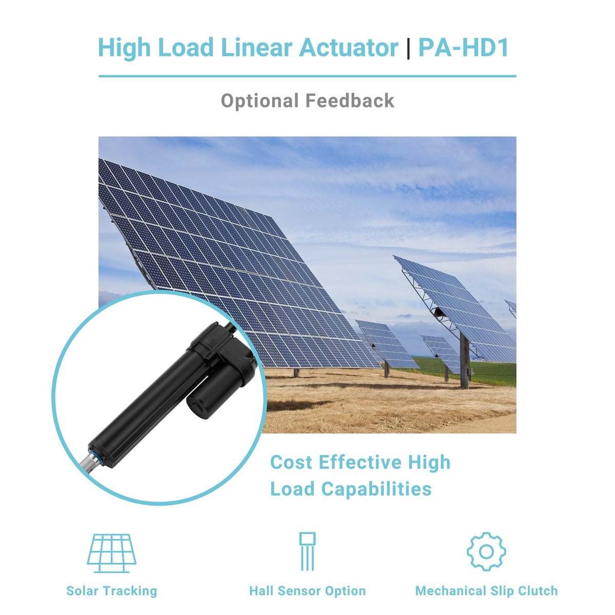 Progressive Automations - 12V High Load Linear Actuator - 24 inches Stroke, 1600 lbs Force, Electric Linear Actuator - Heavy Duty, Water Resistant, Overload Protection, Stainless Steel Shaft, PA-HD1