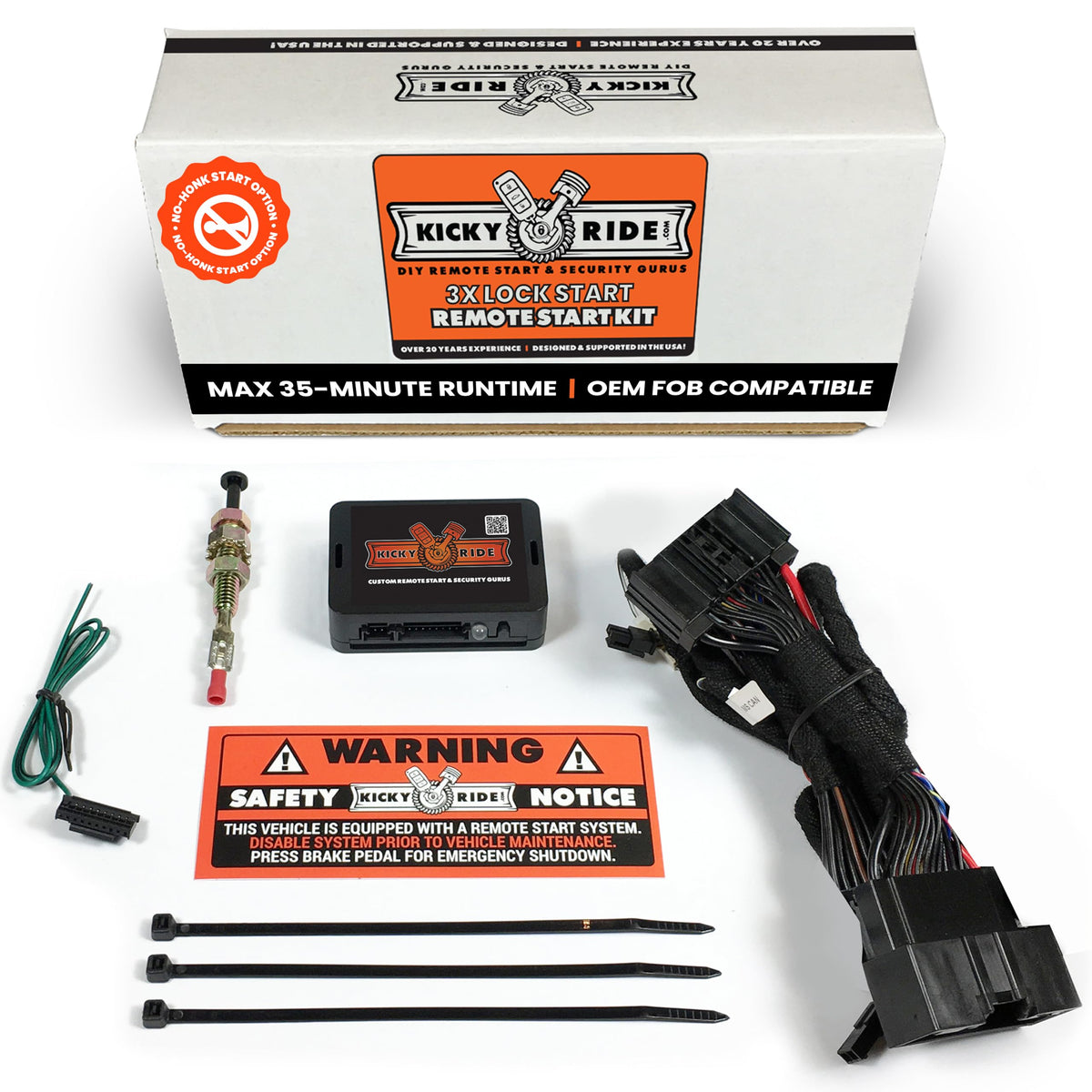 Kicky Ride Plug-in Remote Start Kit – Start from Your Factory Fob – Some Ford, Lincoln Vehicles – F-150, F-250/350, Edge, Ranger, Bronco Sport, MKZ & More! – Extend Runtime - Check CAR Compatibility