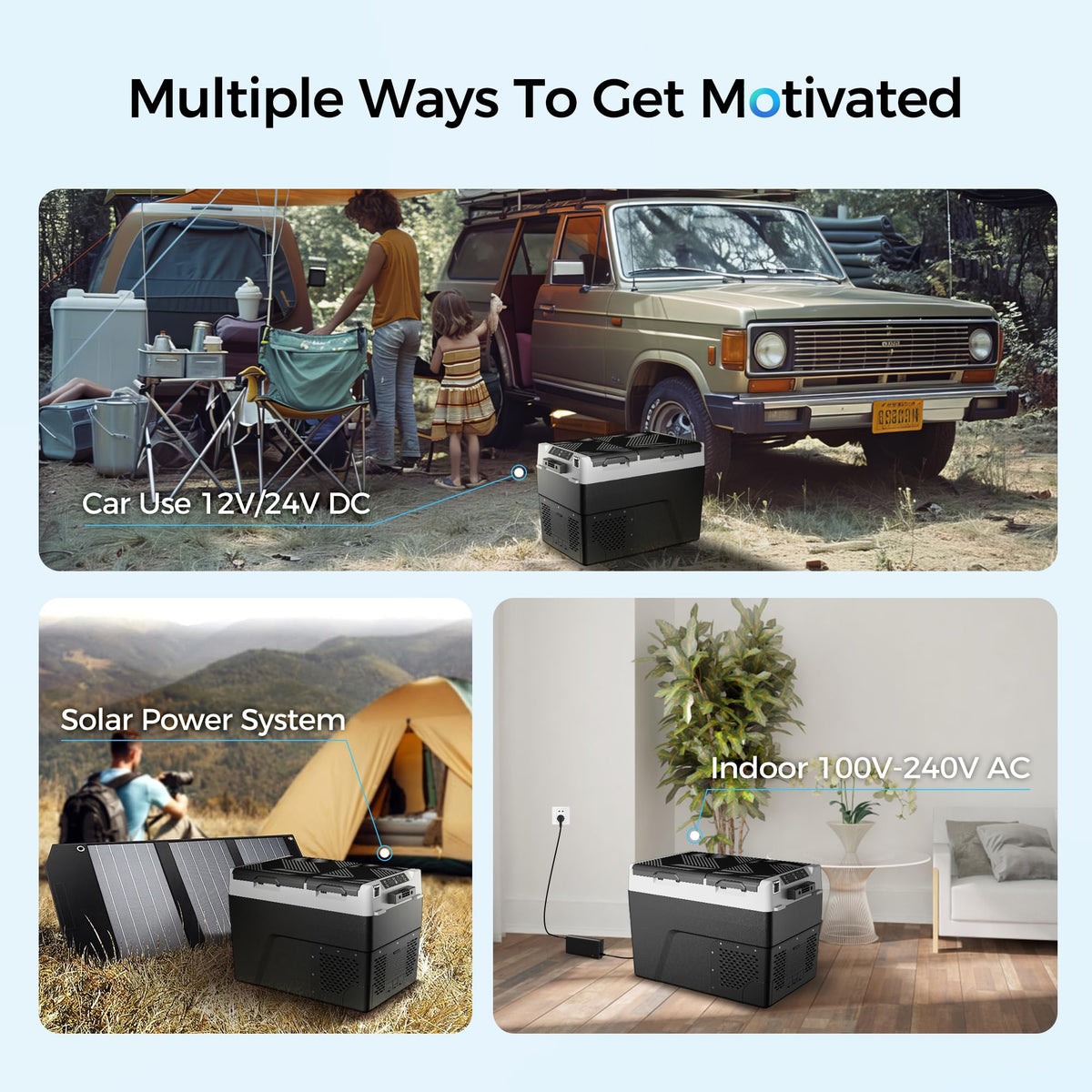 Feelfunn 12 Volt Refrigerator Car Fridge - 40QT(38L) Dual Zone Electric Cooler, Car Refrigerator -4℉~68℉, Portable Refrigerator 12/24V DC 100-240V AC, Portable Freezer for Travel Camping RV Home