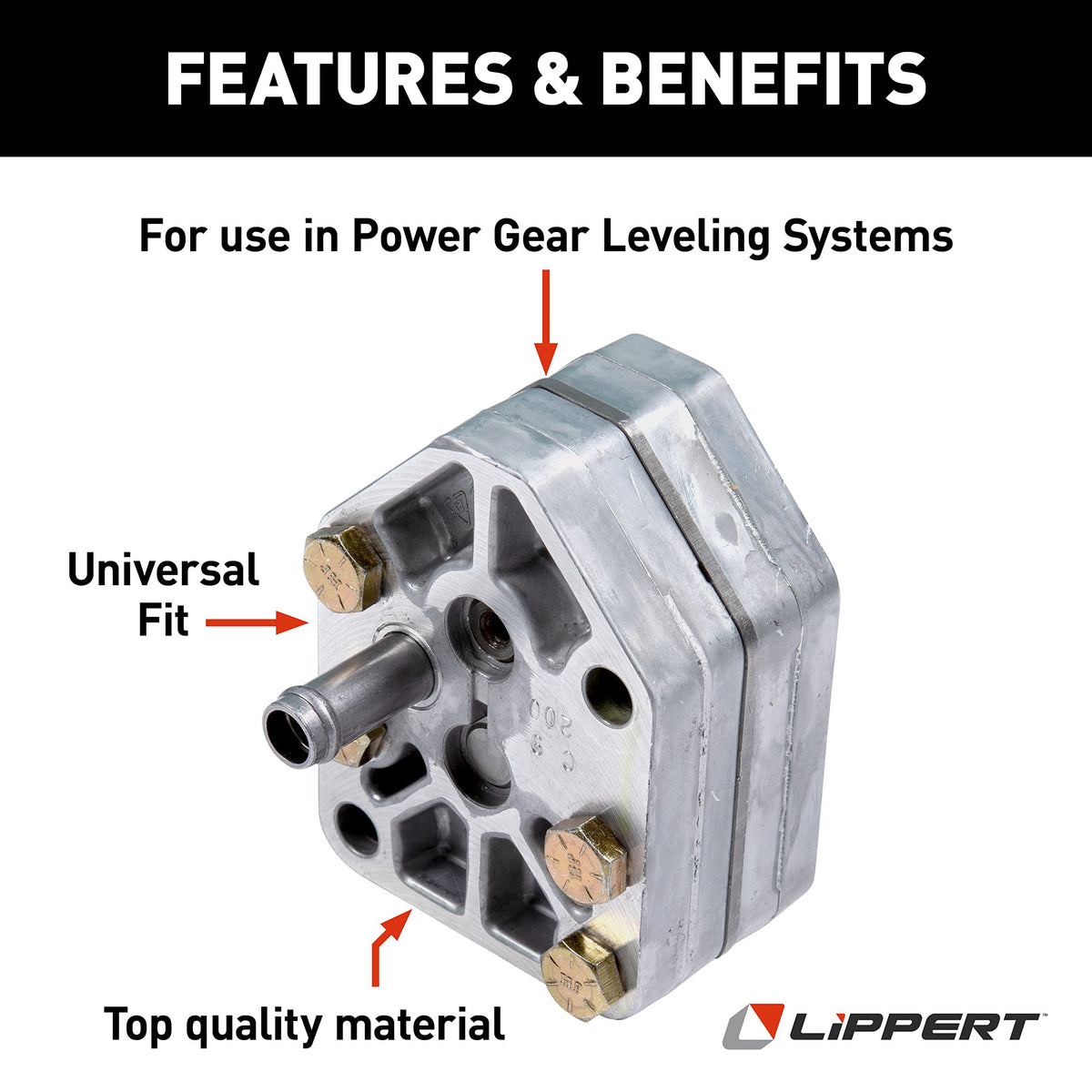 Power Gear Lippert Hydraulic RV Leveling Pump Service Kit, Shaft Seal, Bolts, Exact-Match Replacement Components - 359304