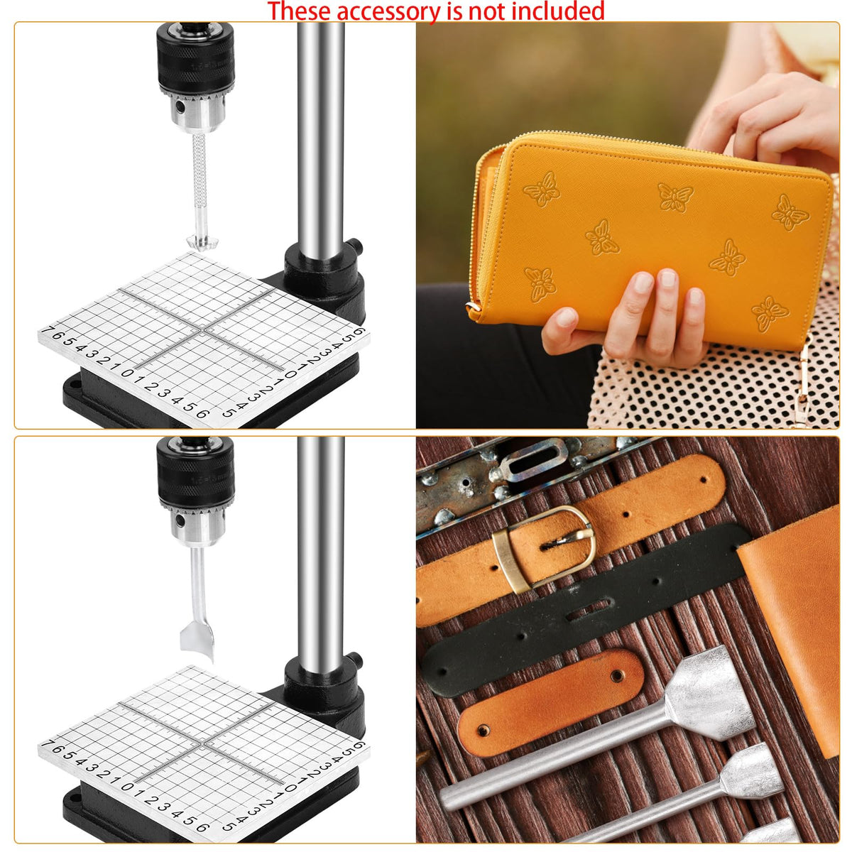 Leather Press Machine,Hole Puncher Hand Punching Machine with 21pcs Punch Tool Include Rivet Setter, Snap kit Tool and 480pcs Rivets | Stainless Steel Pillar | Punch Puller for DIY Leather Craft