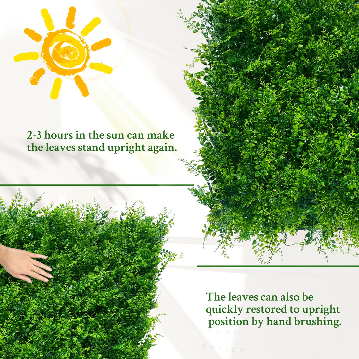 ODTORY Artificial Plants Hedge Wall Panels:54x120 Inch (45 sqft) UV-Anti Greenery Boxwood Fence Privacy Screen, Faux Ivy Grass Wall with Fake Leaves for Indoor Outdoor Background Covering