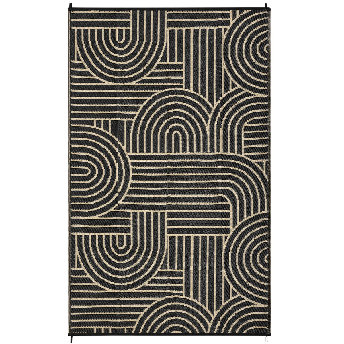 Garvee Reversible Rainbow Outdoor Rug 10x14, Waterproof Outdoor Plastic Straw Rug, RV Mat for Picnics, Patio, Camping, Balcony, Deck, Backyard, Porch, Brown
