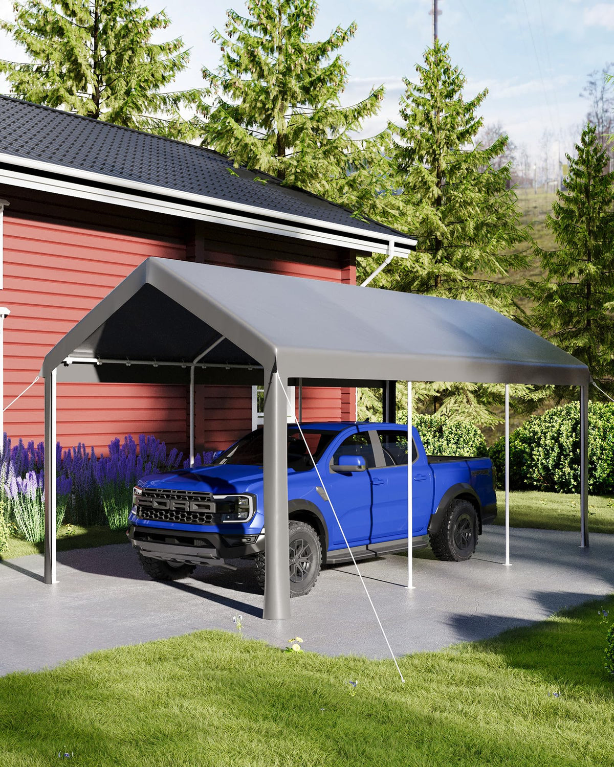 GAOMON 10X20 Carport, Heavy Duty Carport,Car Canopy Garage Boat Shelter Party Tent, Waterproof Portable Car Canopy for Truck, Boat, SUV,Grey/Yellow