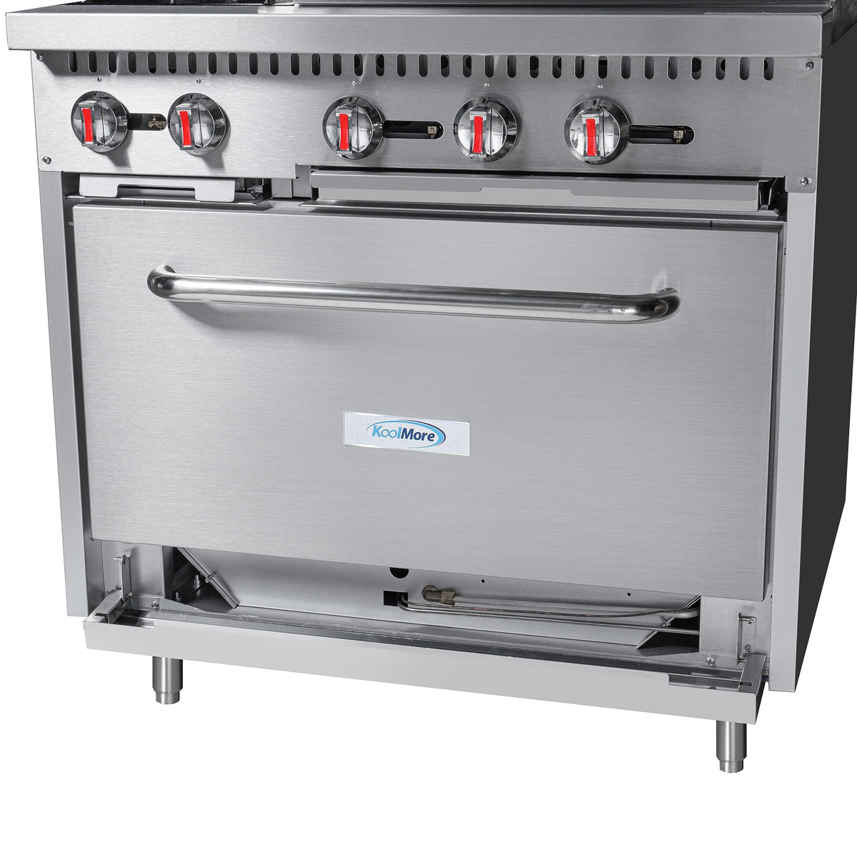 KoolMore 36 in. 2 Burner Commercial Liquid Propane Range with 24 in. Griddle (KM-CRG36-LP)