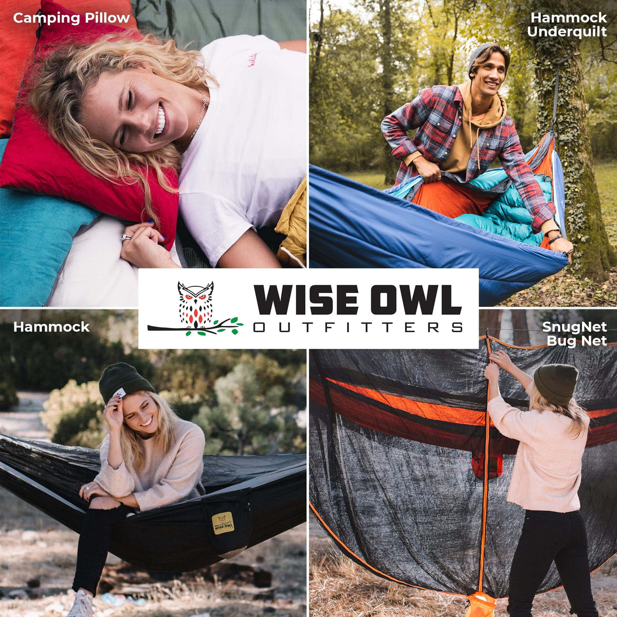 Wise Owl Outfitters Camping Hammock with Camping Pillow & Blanket - Waterproof Camping Accessories & Backpacking Gear, Camping Gear Must Haves - Blue