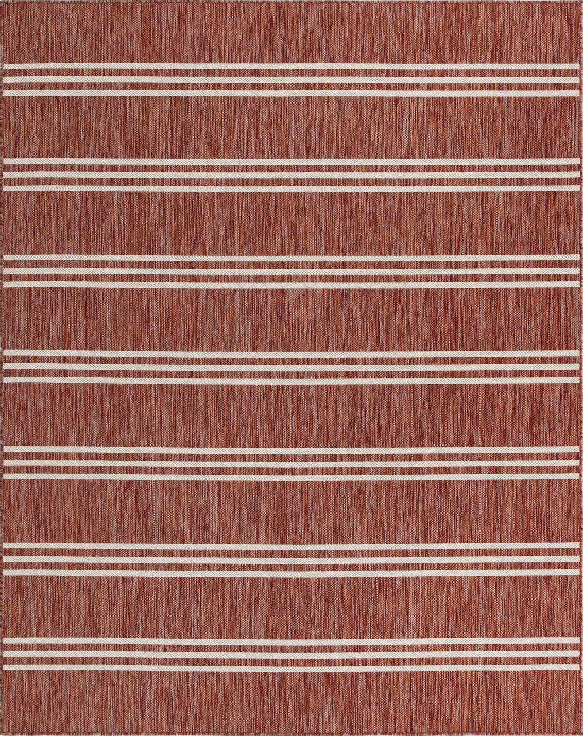 Unique Loom Outdoor Collection Area Rug - Anguilla (7' 10" x 10' Rectangle, Rust Red/ Ivory)