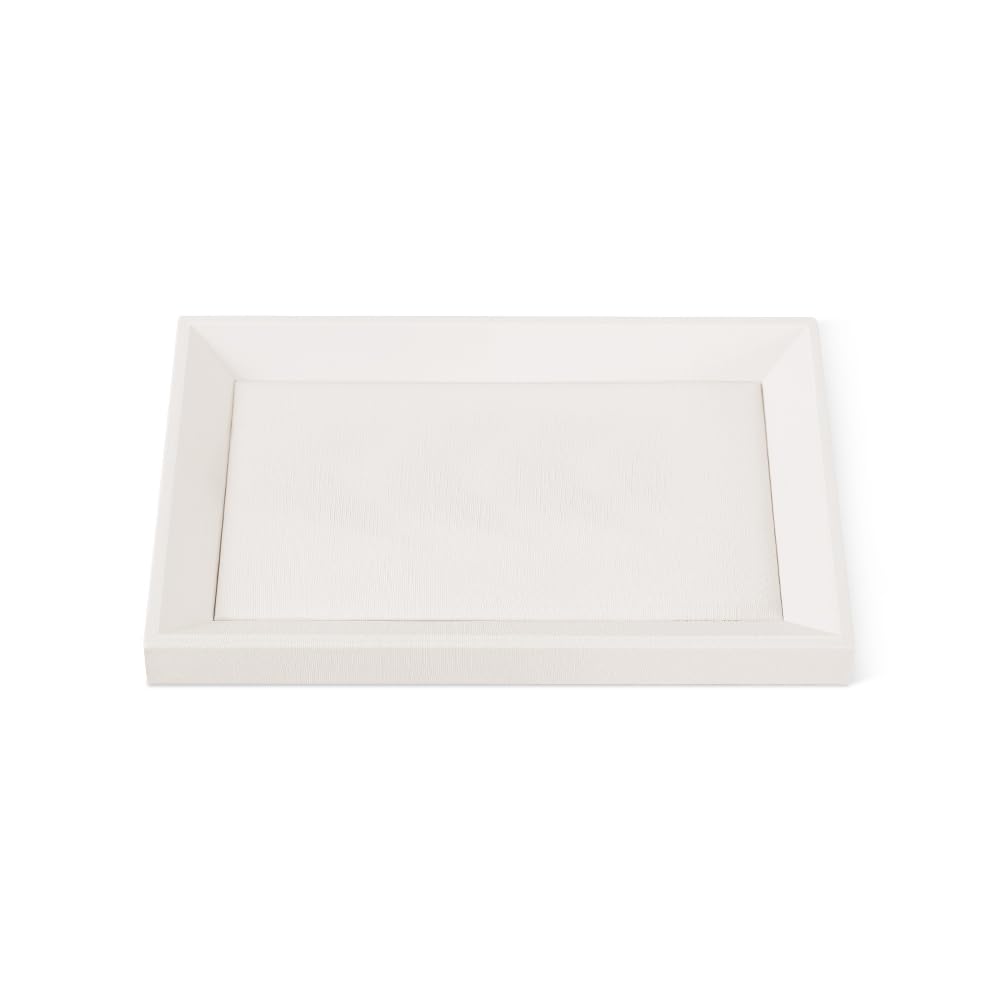 Yinbeini Jewelry Trays, Leather Tray, Luxury White Jewelry Organizer Tray For Necklace,Earring,Ring,Flat Jewelry Organizer For Dresser