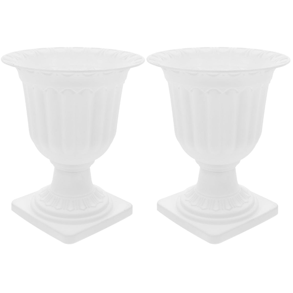 GANAZONO Roman Style Plastic Flower Pots 2-Pack 11.02X5.51X6.69In Compact Succulent Planters for Indoor Outdoor Garden Porch Decoration