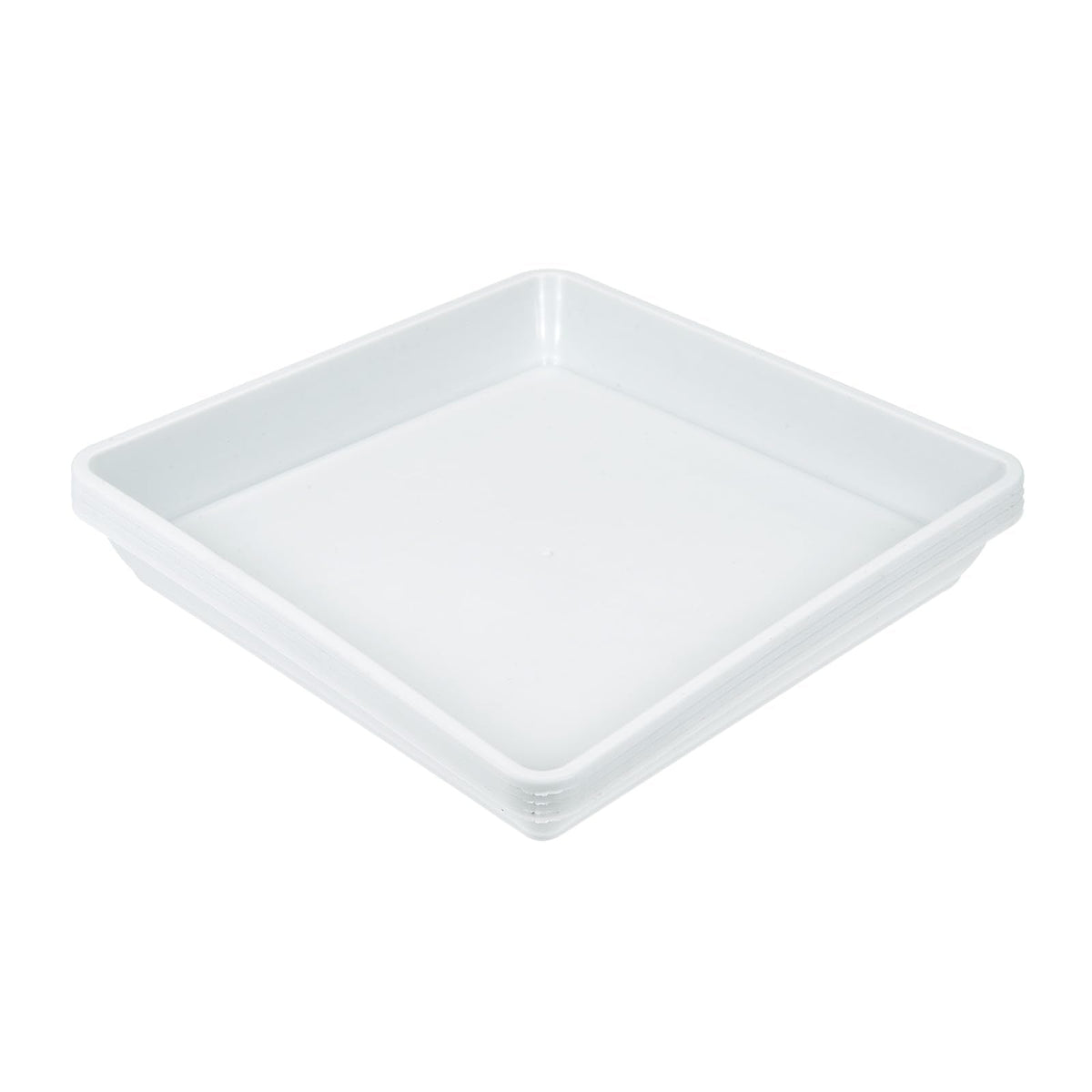 TIXIPEM 7IN Plant Pot Saucer [4PCS] - Square Flower Drip Tray Use for Indoor Outdoor Courtyard Garden Potted Water Drips and Soil - [White] Plastic Flower Pot Trays