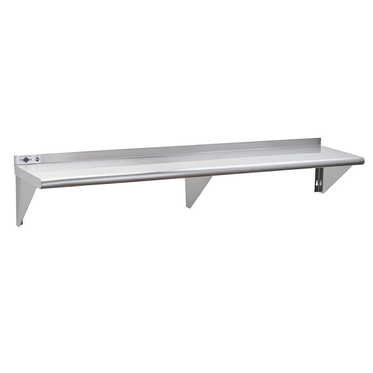 Profeeshaw NSF Stainless Steel Shelf 14” x 72”, 450 lb Commercial Shelves Wall Mounted Metal Shelving with Backsplash and 2 Brackets for Restaurant, Bar, Utility Room, Kitchen and Garage