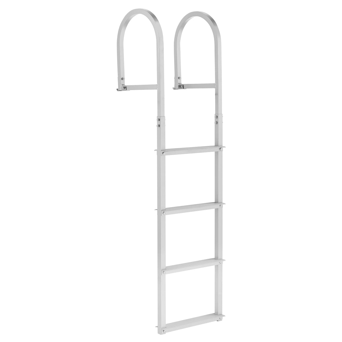VEVOR Removable Dock Ladder, 4 Steps, Aluminum Alloy Pontoon Boat Swim Ladder, with Non-Slip Wide Steps, 500 lbs Weight Capacity, Quick Release Design, for Lake Swimming, Pool, Boat, Marine Boarding