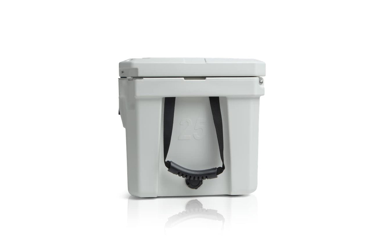 Cobalt 25 Quart Roto-Molded Super Ice Cooler | Large Ice Chest Holds Ice Up to 3 Days | (White)