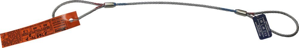 HSI 1" x 8' Flexible Cable-Laid Single-Leg Wire Rope Sling | 6.9 Ton Vertical Rated Capacity | Eye-to-Eye Flemish Loop Ends | EIPS 7x7x19