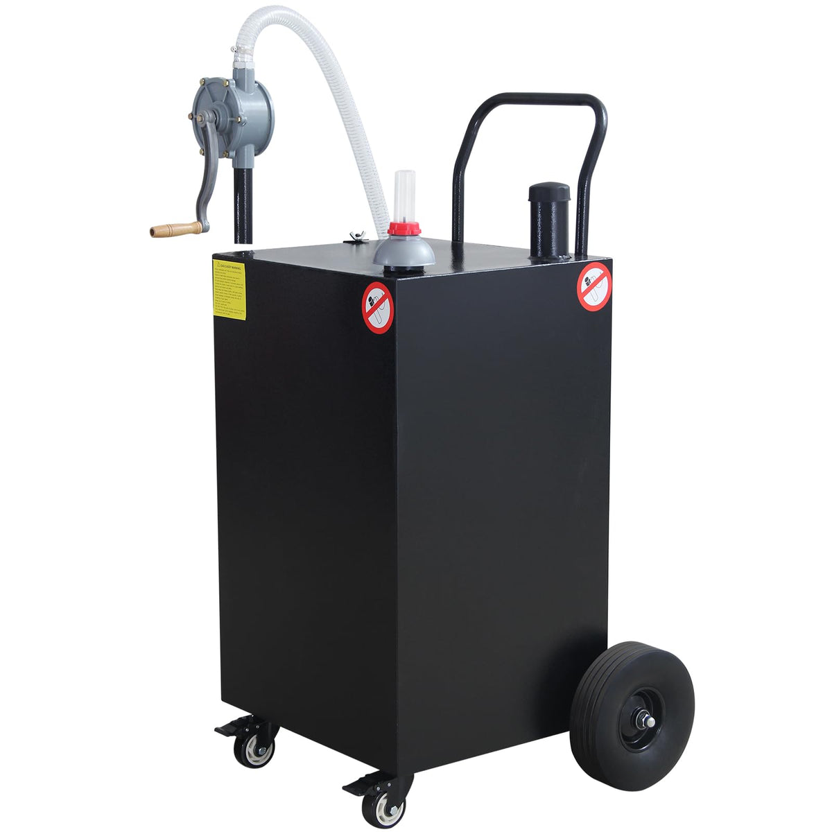 45 Gallon Fuel Caddy, Portable Gas & Diesel Transfer Tank with Manual Pump & Locking Wheels, All-Terrain Fuel Storage Caddy for Cars, Trucks, Tractors