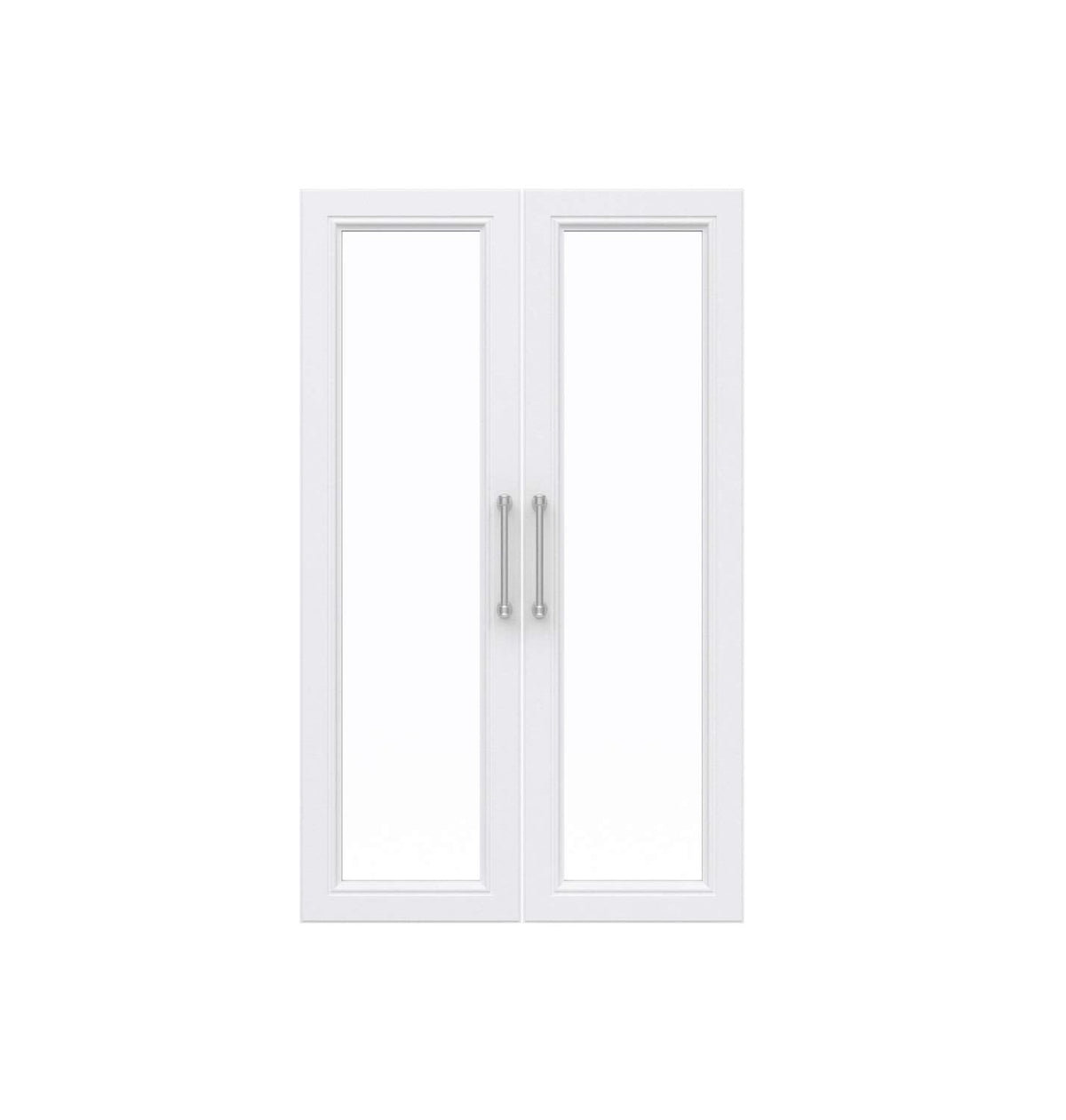 ClosetMaid Modular Storage Pair Set, 2 Glass Pane Doors, Wood Closet Organizer Shaker Style, Add On Accessory for Shelf Units, White, 34.88" H x 21.02" W x 1.81" D