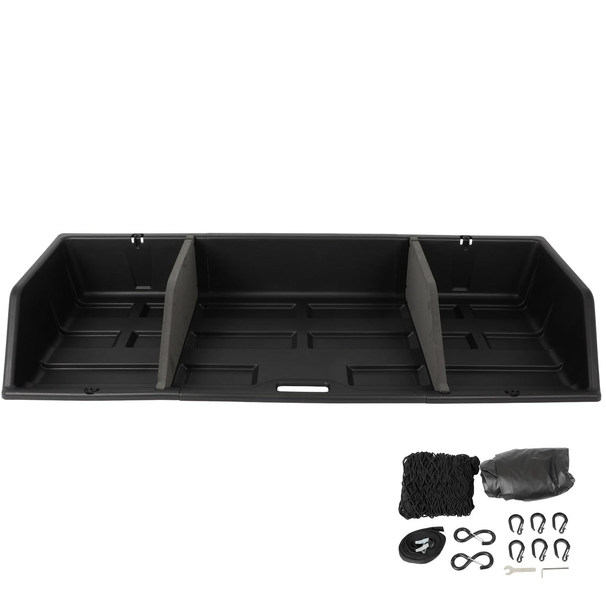 SCITOO 56" PP|Plastic Truck Bed Tool Box,Heavy Duty Crossover Storage for Most Full Size Pickups,Lockable Weatherproof Chest,Fits 56"WX10"DX10"H Truck Beds,Easy Access to Load and Unload