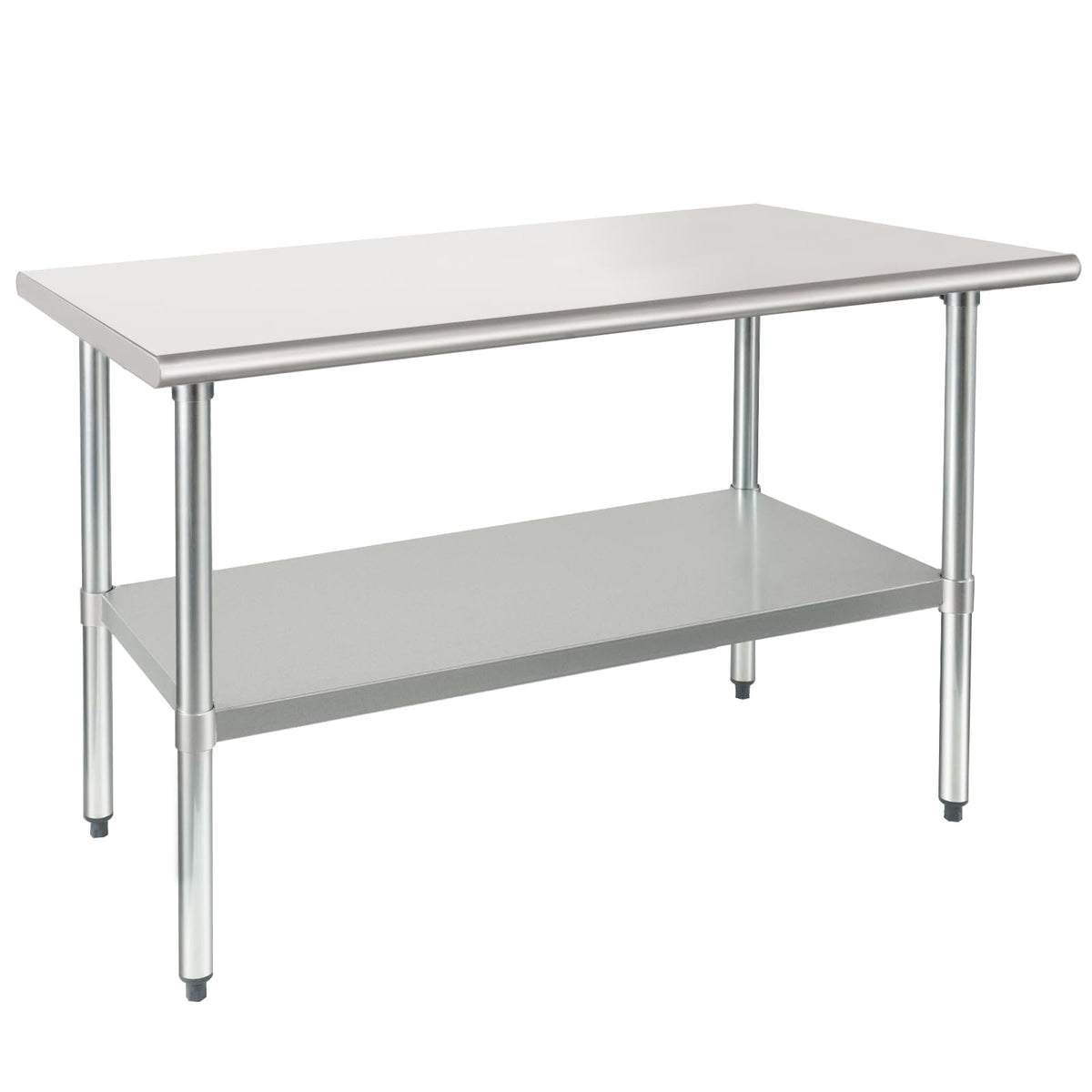 HARDURA Stainless Steel Table 30X48 Inches with Undershelf and Galvanized Legs NSF Heavy Duty Commercial Prep Work Table for Restaurant Kitchen Home and Hotel