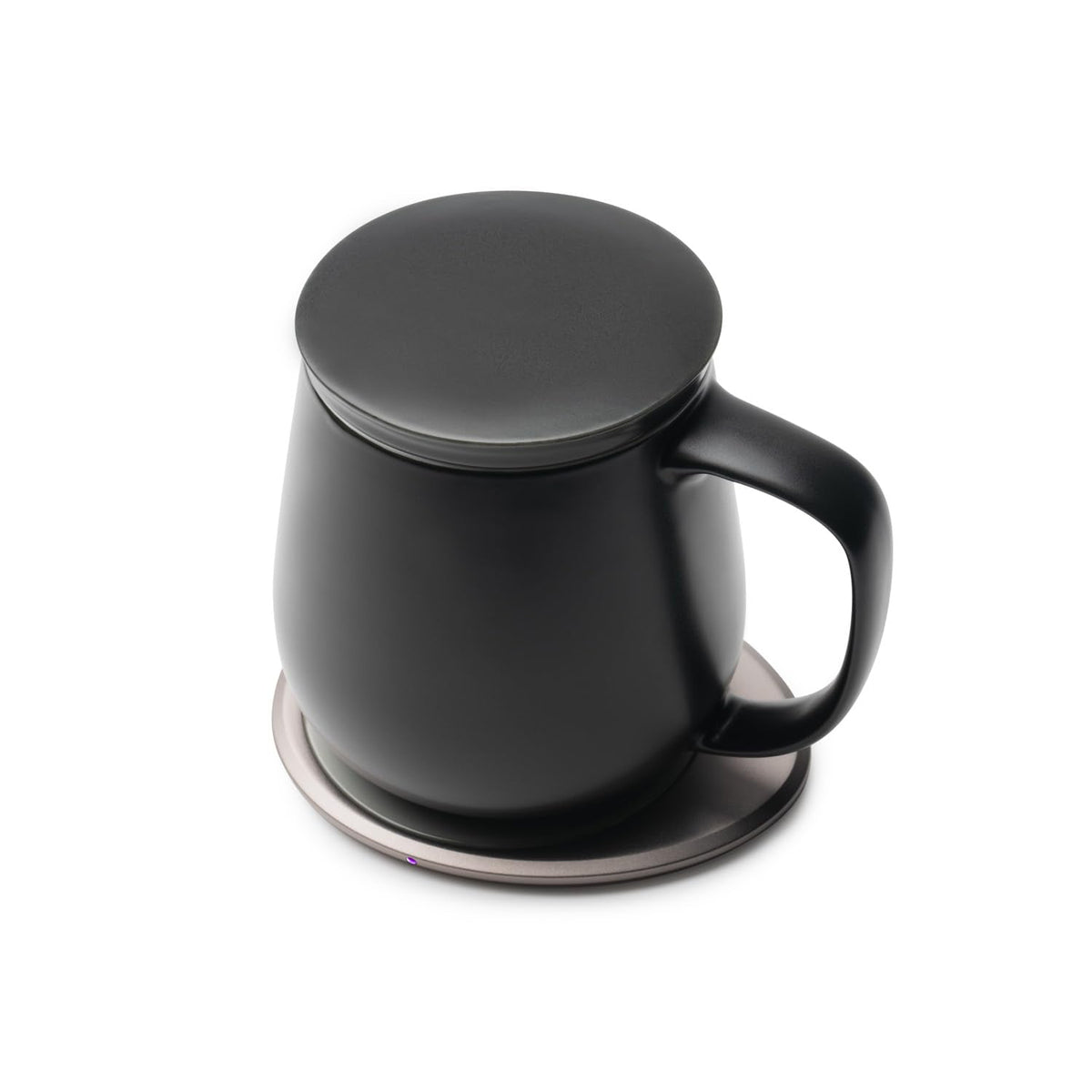 OHOM Ui+ Self-Heating Mug Set – Inkstone Black | 18 fl oz Ceramic Coffee & Tea Mug with Heating Pad