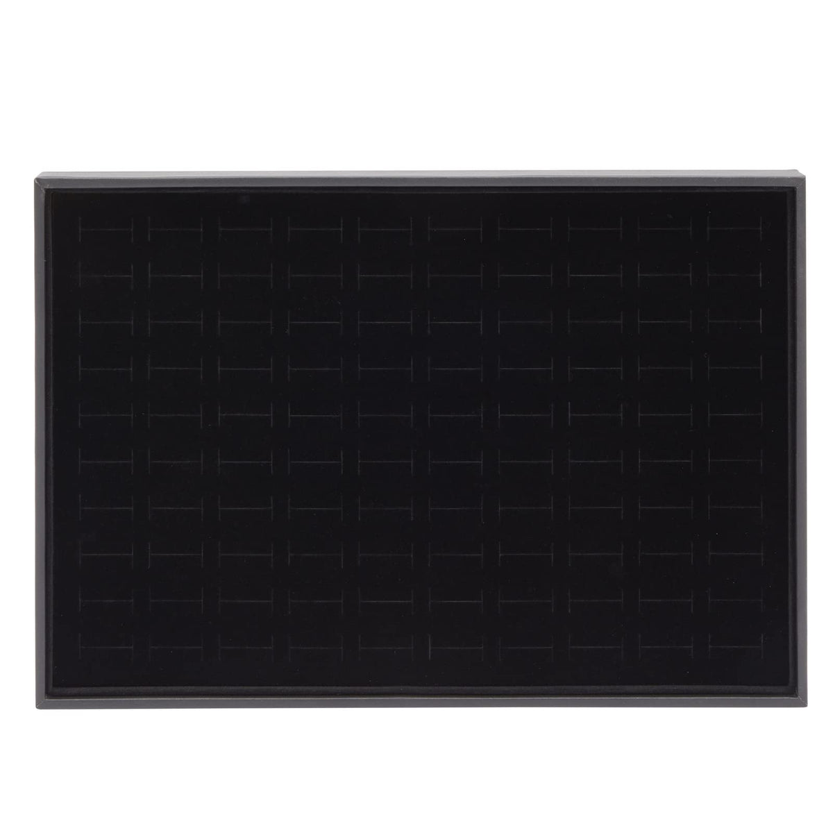 Juvale Ring Display Tray - Velvet Protection & Jewelry Display - Removable Pad & Earring Storage - Stackable Jewelry Trays & Glasses Holder for Nightstand - Pack of 2, 13.8 x 9.5 x 1.3 in, Black