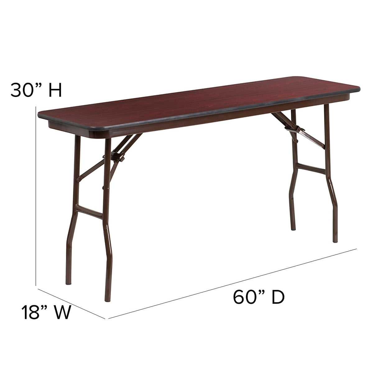 Flash Furniture Frankie Commercial Grade 5-Foot Mahogany Melamine Laminate Folding Training Table