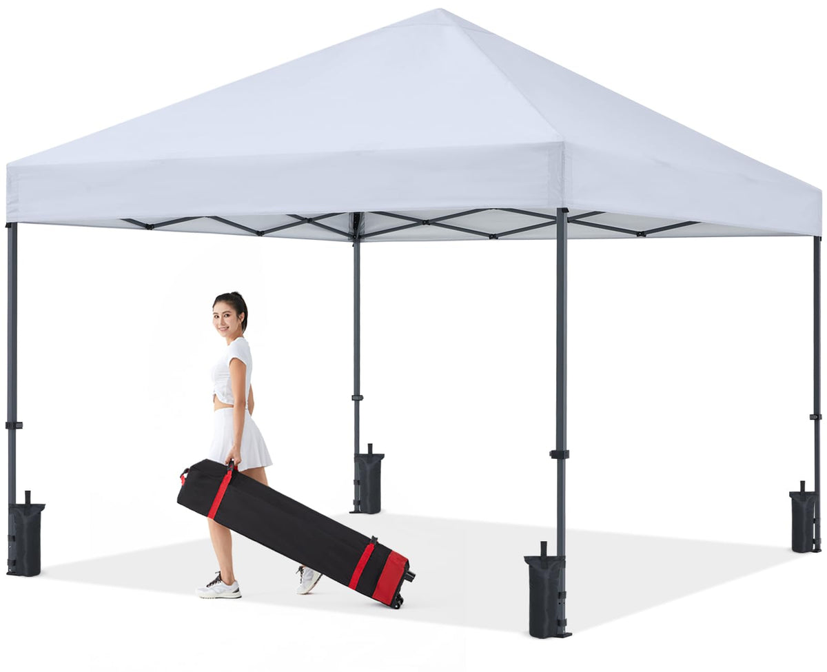 COOSHADE Durable Easy Pop Up Canopy Tent 12x12Ft (Silver White)