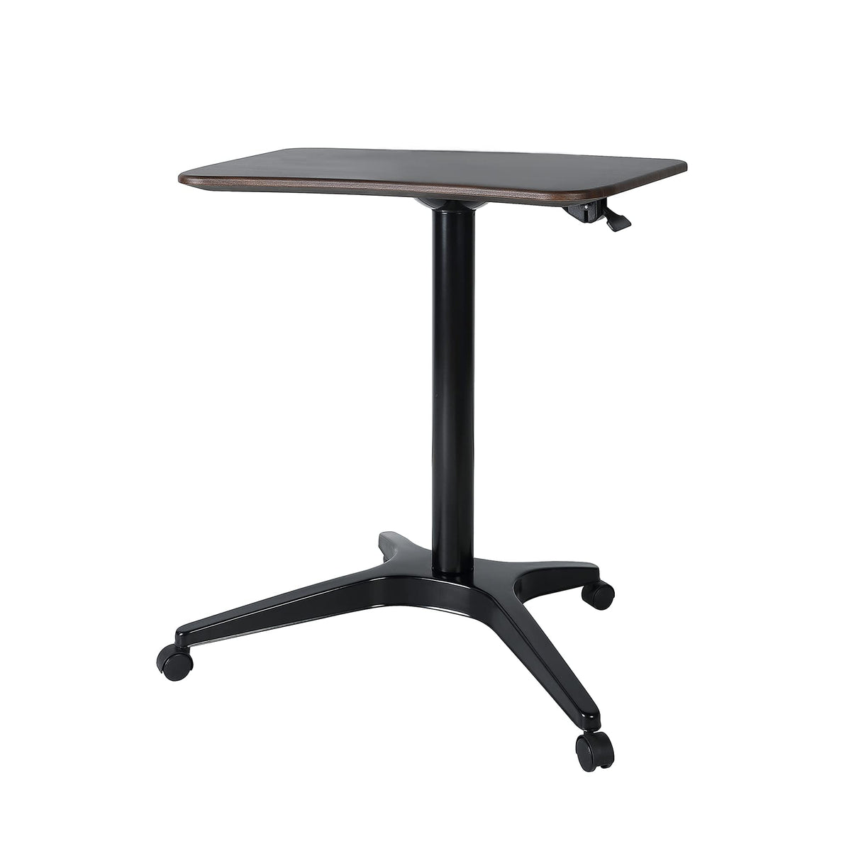 CARTMAY Mobile Standing Desk,Pneumatic Height Adjustable Laptop Desk, Mobile Laptop Desk with Wheels, Height Adjustable from 29.5'' to 47'',Black