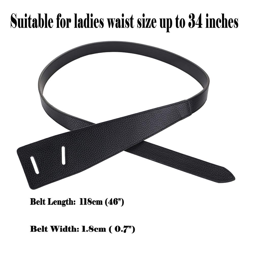 ALAIX Women's Leather Belt Dress Belt for Jeans Jumpsuit Coat Fashion Tie a Knot Genuine Leather Waist Belt Black