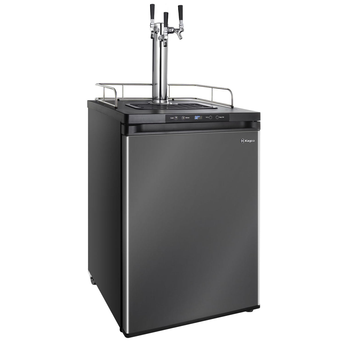 Kegco HBK309X-3 Keg Dispenser, 3 faucet without kegs Black Stainless Steel
