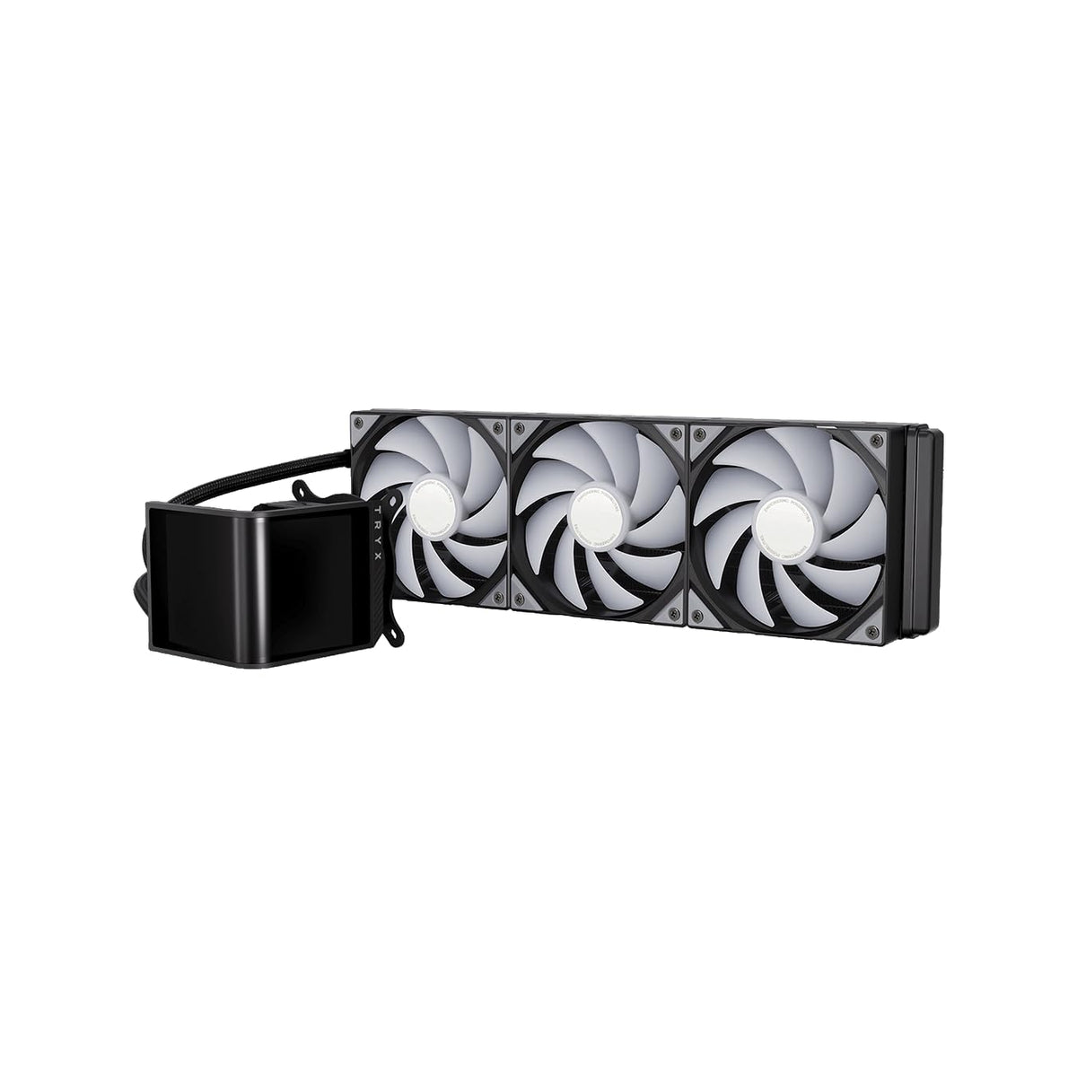 TRYX Panorama SE 360 ARGB 360mm AIO Rotatable 6.67'' AMOLED Curved Screen 3D Anamorphic Effect Customizable AIO Cooler 360mm Asetek Adela Pump 280w TDP ARGB Fan Intel LGA 1851/1700 AMD AM5/AM4