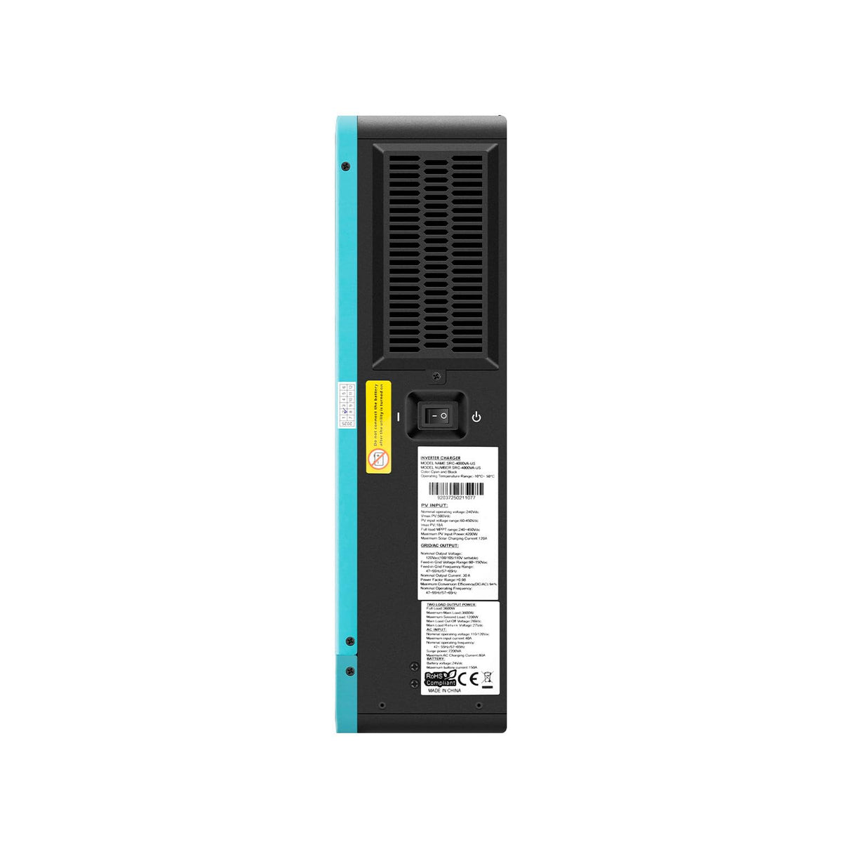3600W Pure Sine Wave Solar Inverter with 120A MPPT Charge Controller - 24V DC to 110V AC Converter for RV, Home Backup and Off-Grid Systems