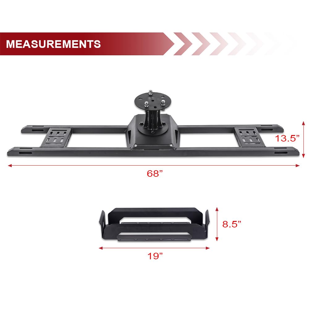 Armordillo Pinch Clamp Style Truck Bed Tire Rack Carrier with Gas Can Mount|Compatible with Full Size Pickup Trucks|8739242|Matte Black