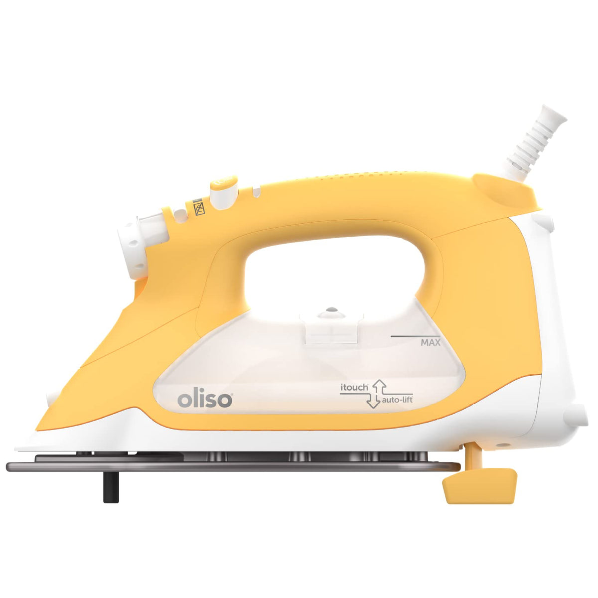 oliso TG1600 ProPlus Smart Iron with Auto-Lift – 1800 Watt Steam Iron for Clothes, Sewing, Quilting & Crafting – Diamond Ceramic-Flow Soleplate, Butterscotch