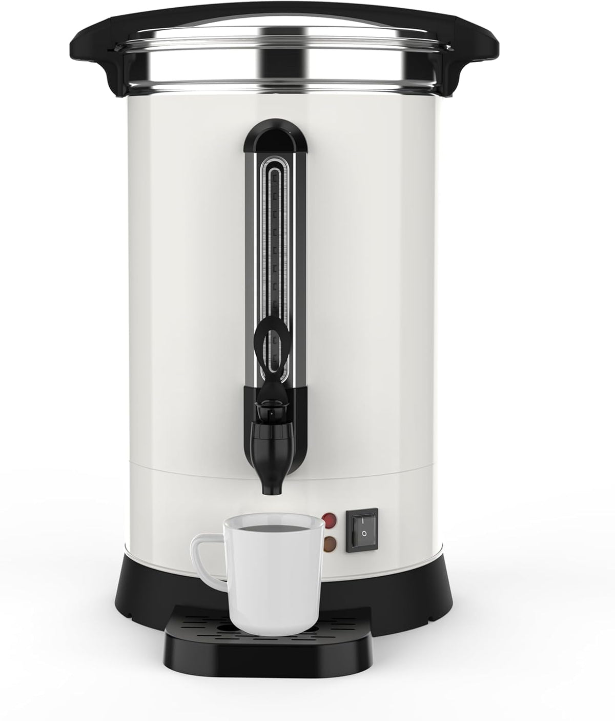 ExploreHorizon 18L/4.8 Gallon Large Commercial Coffee Pot,120 Cups Coffee Urn Stainless Steel Electric Coffee Maker,Double Wall Hot Beverage & Water Dispenser Quick Brew Dispenser