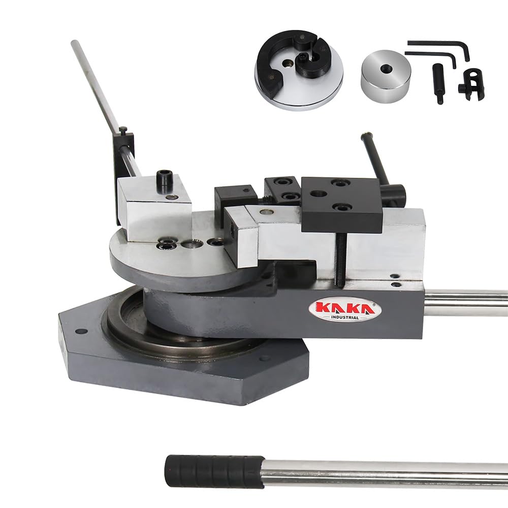 KAKA INDUSTRIAL Flat Bar Bender,Zinc-Plated Mold for Anti-Rust & Smooth Finish, Bends Flat Steel (1.18"x0.394"), Round Steel (0.59"), Square Steel (0.511"), Scroll, Radius, Angle SBG-40