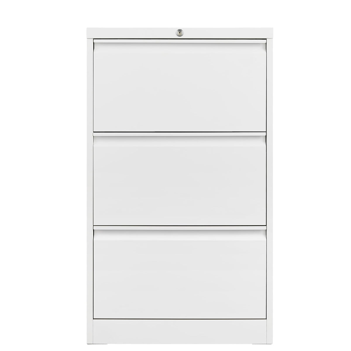 MilleLoom 3 Drawer Lateral File Cabinet Metal Lateral Filling Cabinet with Lock, Lockable File Cabinets for Home Office with Letter/Legal/F4/A4 Size Storage White